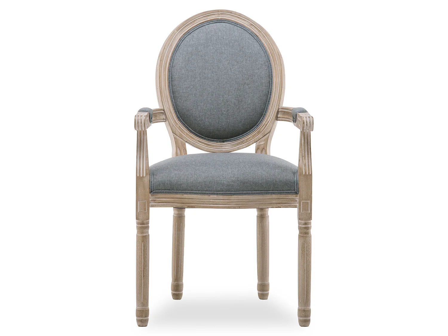 Fauteuil médaillon Louis XVI tissu Gris