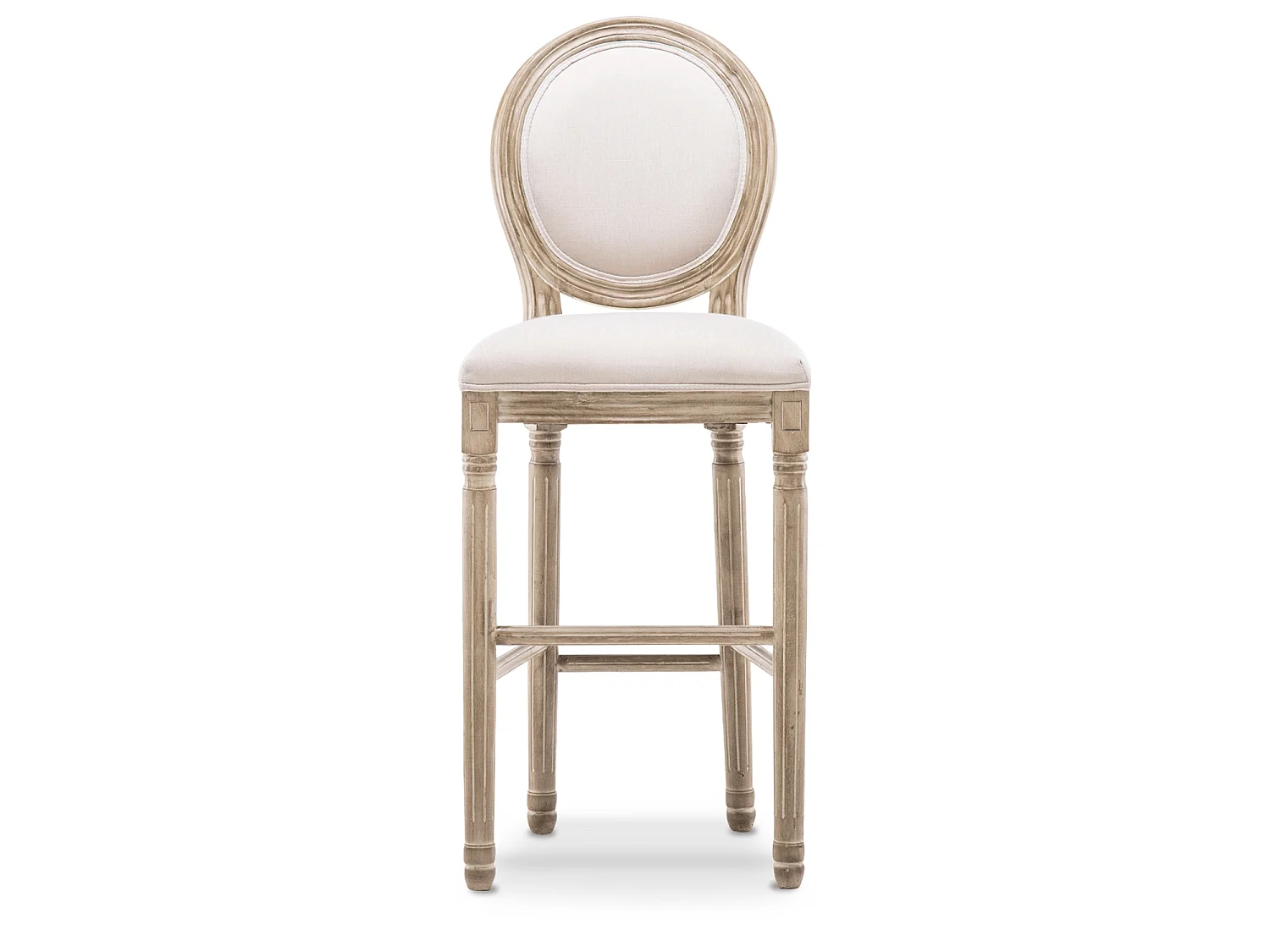 Lot de 2 chaises de bar médaillon Louis XVI tissu Beige