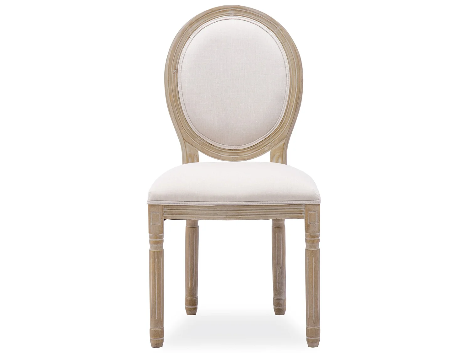 Lot de 2 chaises médaillon Louis XVI tissu Beige