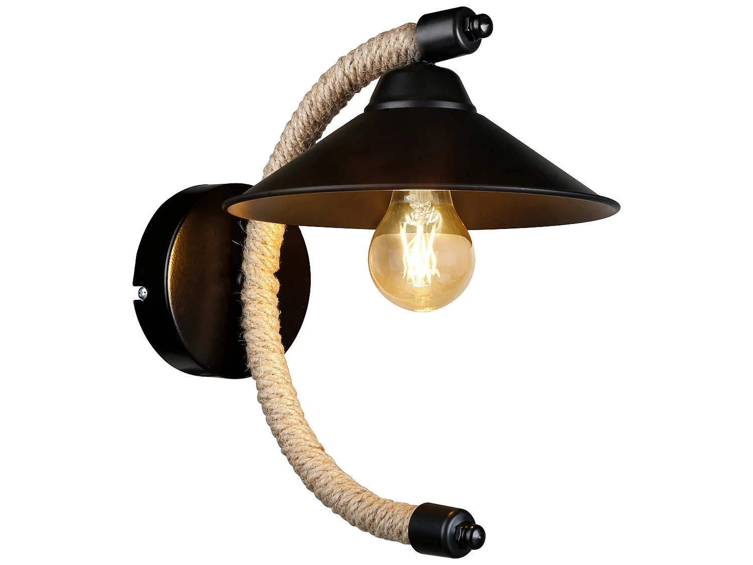 Applique murale Cannock 29 x 22 x 30 cm E27 noir / naturel [lux.pro]