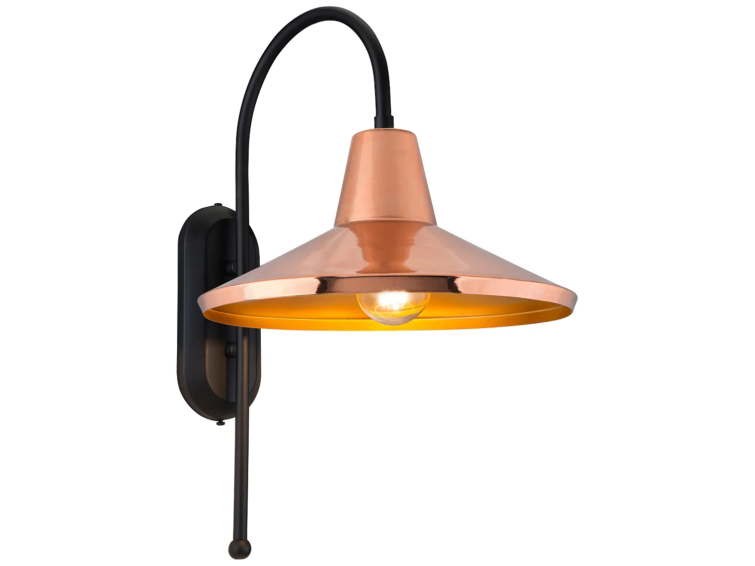 Applique murale Kirkcaldy en métal 51 cm E27 noir / cuivre / laiton [lux.pro]