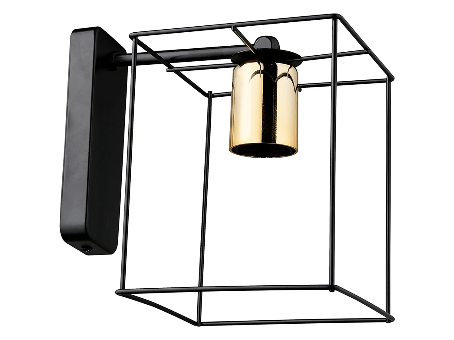 Applique murale Bury 19 x 15 x 21 cm E27 noir / laiton [lux.pro]