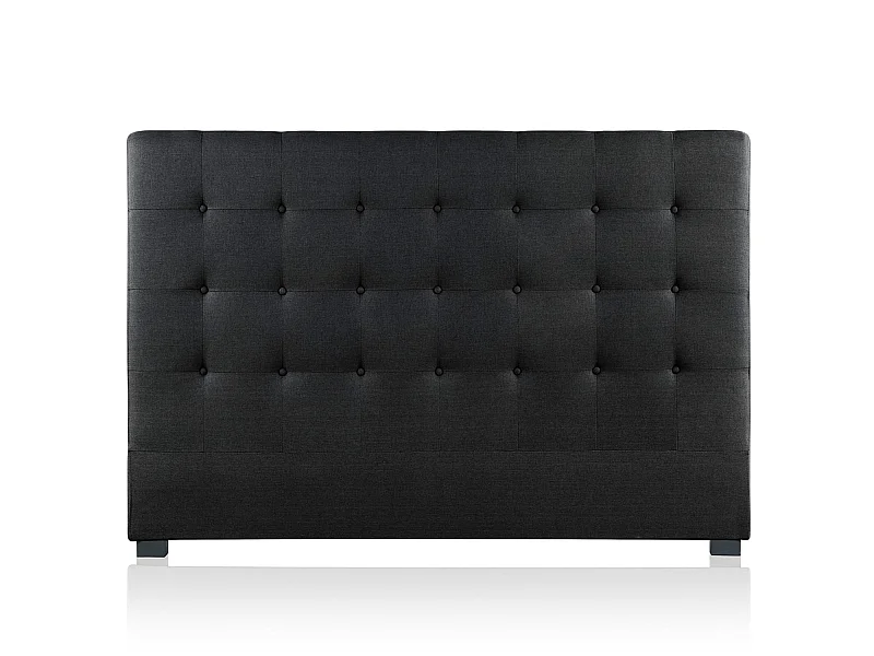 Tête de lit capitonnée Premium Tissu 180cm Noir