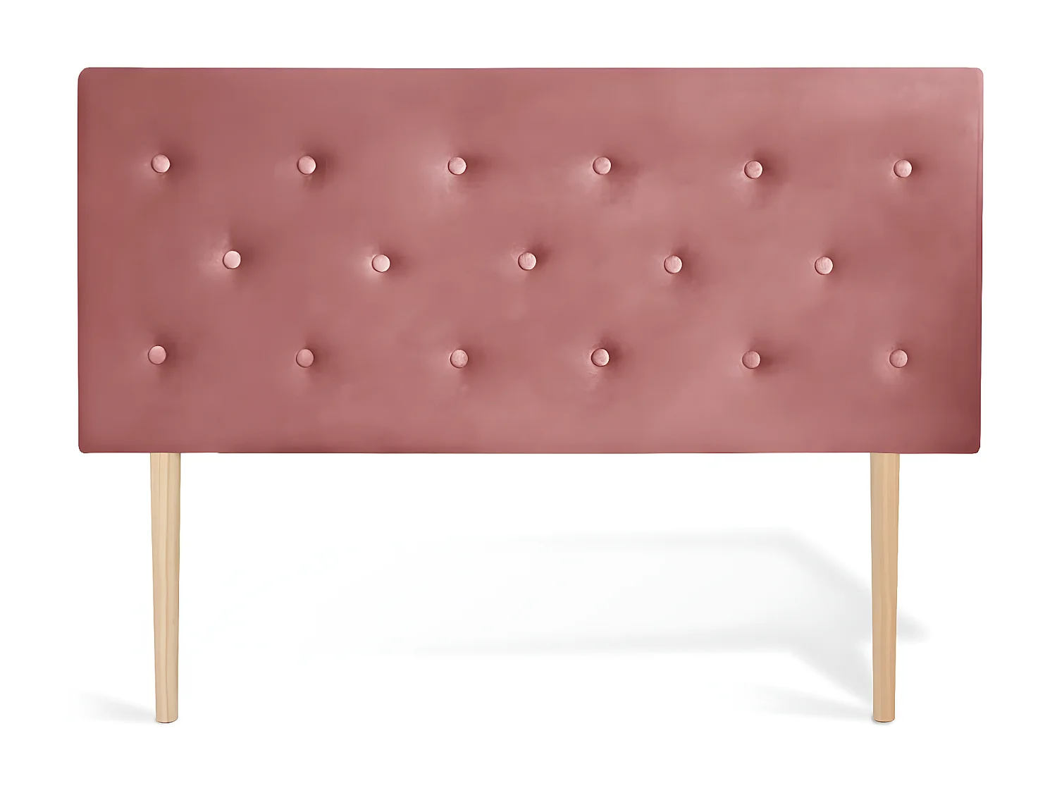 Tête de lit capitonnée Théa 140cm Velours Vieux rose