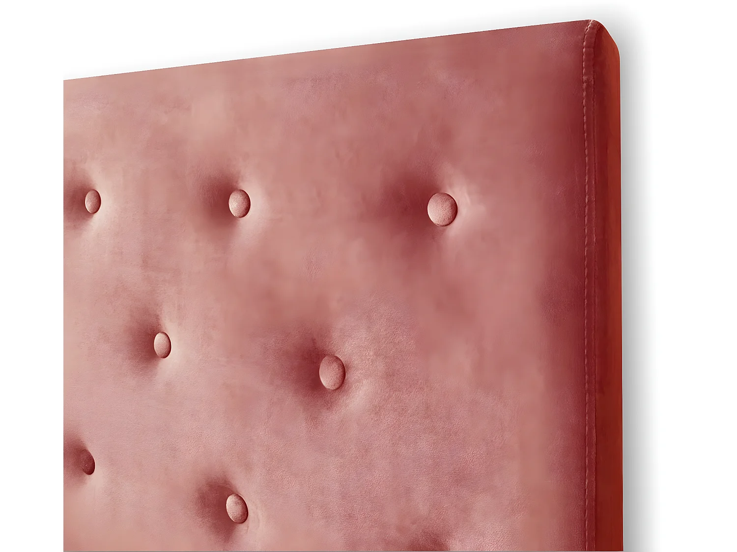 Tête de lit capitonnée Théa 140cm Velours Vieux rose