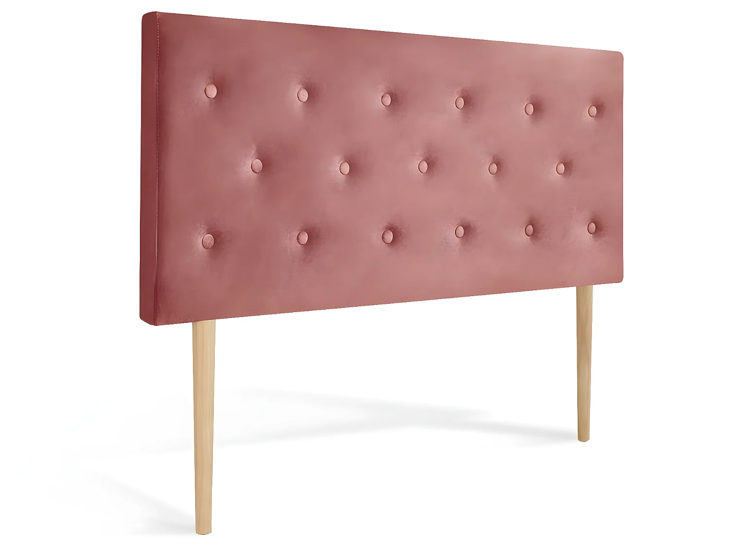 Tête de lit capitonnée Théa 140cm Velours Vieux rose