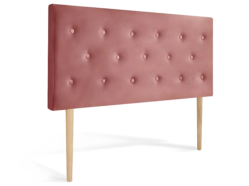 Tête de lit capitonnée Théa 140cm Velours Vieux rose