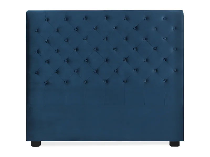 Tête de lit capitonnée Constance 140cm Velours Bleu Foncé