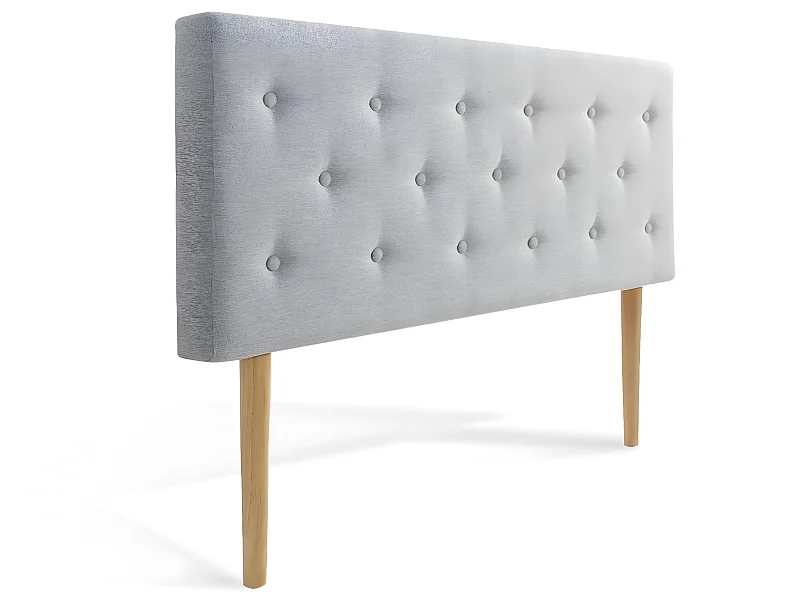 Tête de lit capitonnée Théa 140cm Tissu Gris