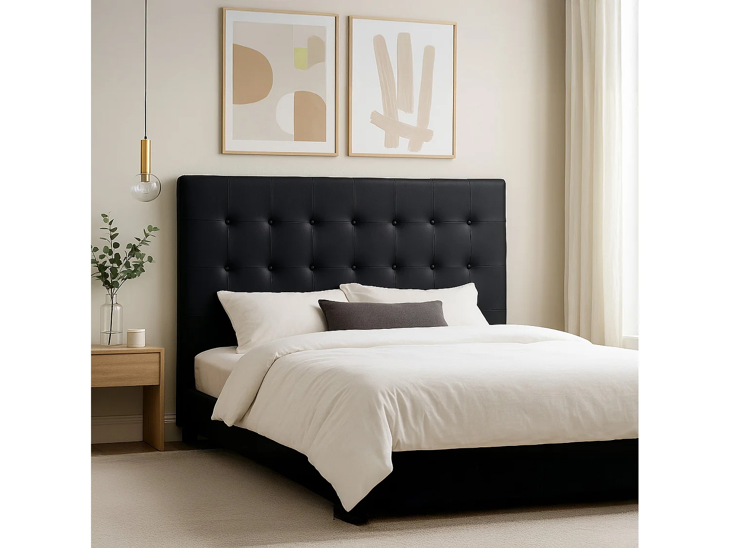 Tête de lit capitonnée Premium 180cm Noir