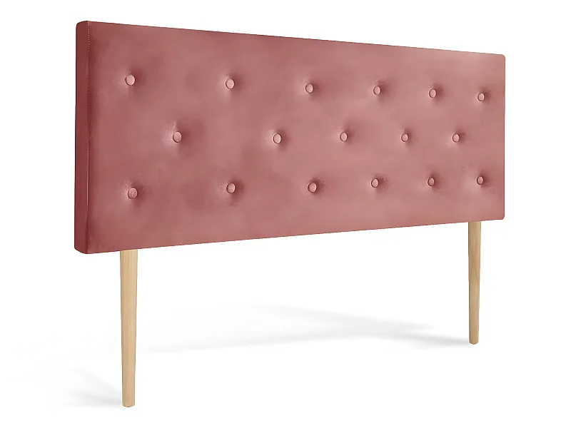 Tête de lit capitonnée Théa 160cm Velours Vieux rose