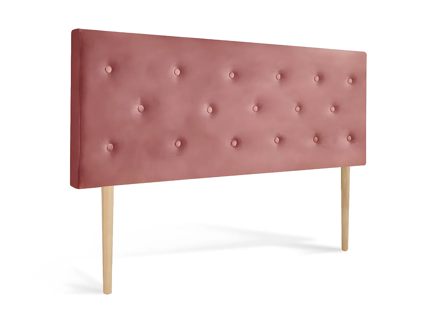 Tête de lit capitonnée Théa 160cm Velours Vieux rose