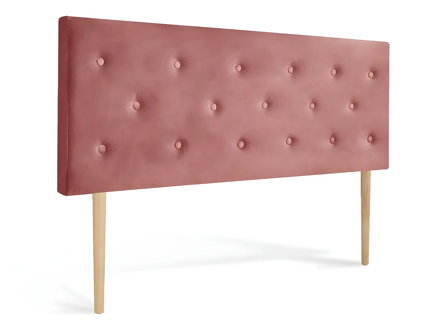 Tête de lit capitonnée Théa 160cm Velours Vieux rose