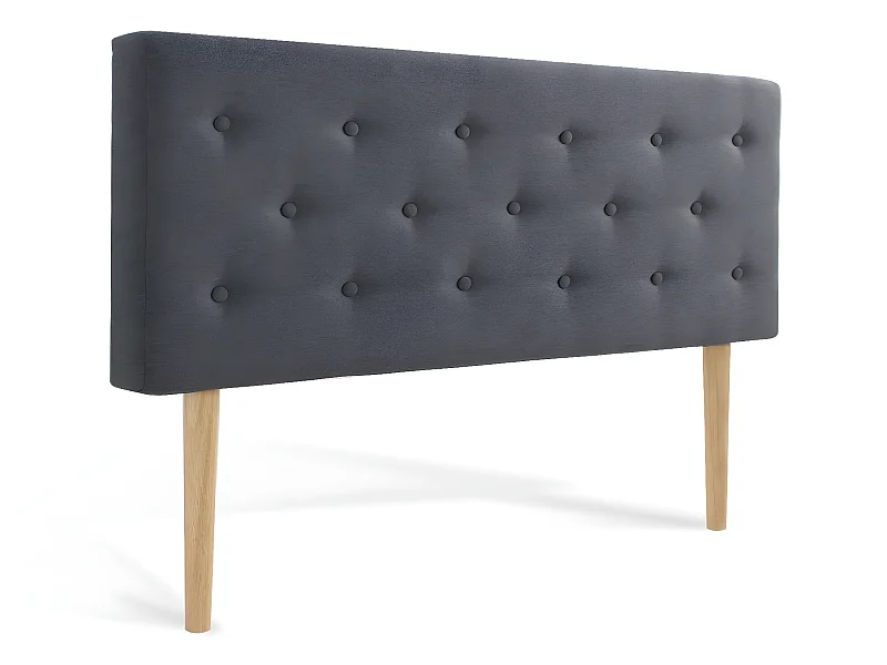 Tête de lit capitonnée Théa 160cm Tissu Gris foncé