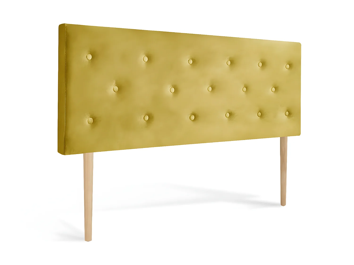 Tête de lit capitonnée Théa 160cm Velours Jaune moutarde