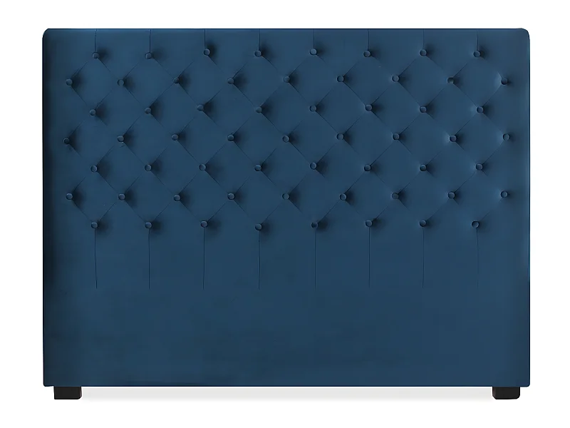Tête de lit capitonnée Constance 160cm Velours Bleu Foncé