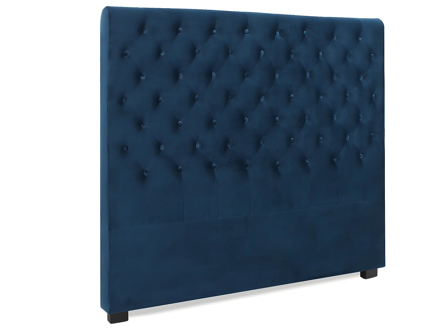 Tête de lit capitonnée Constance 160cm Velours Bleu Foncé
