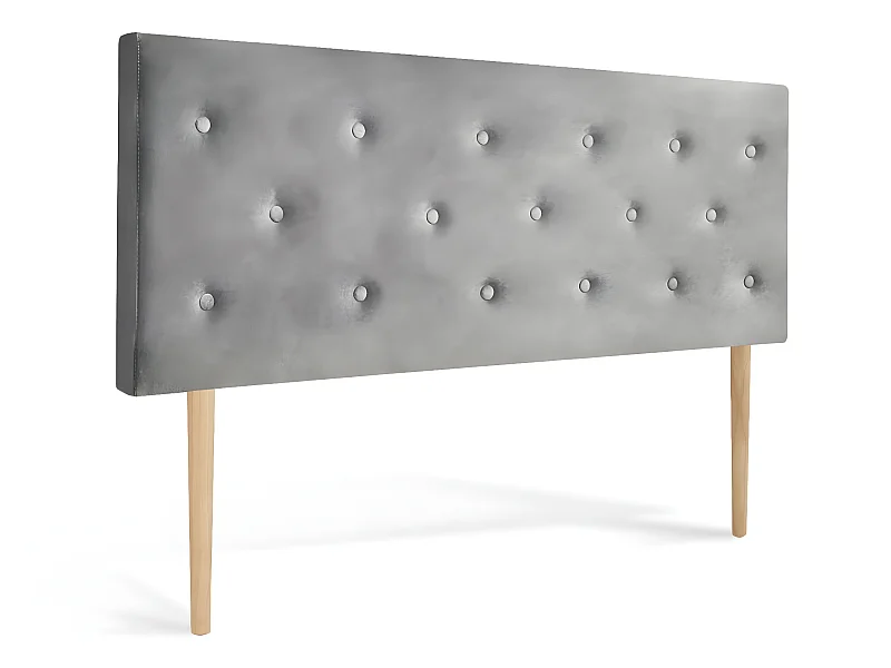 Tête de lit capitonnée Théa 160cm Velours Gris