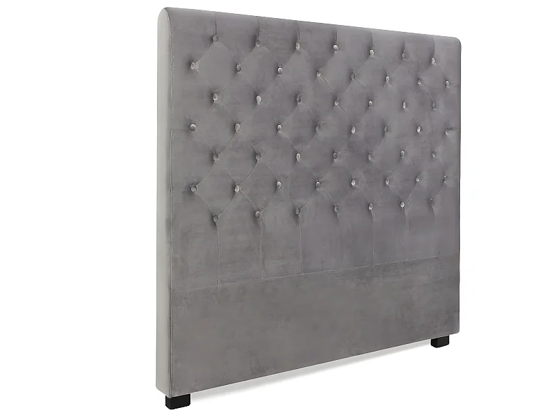 Tête de lit capitonnée Constance 140cm Velours Gris