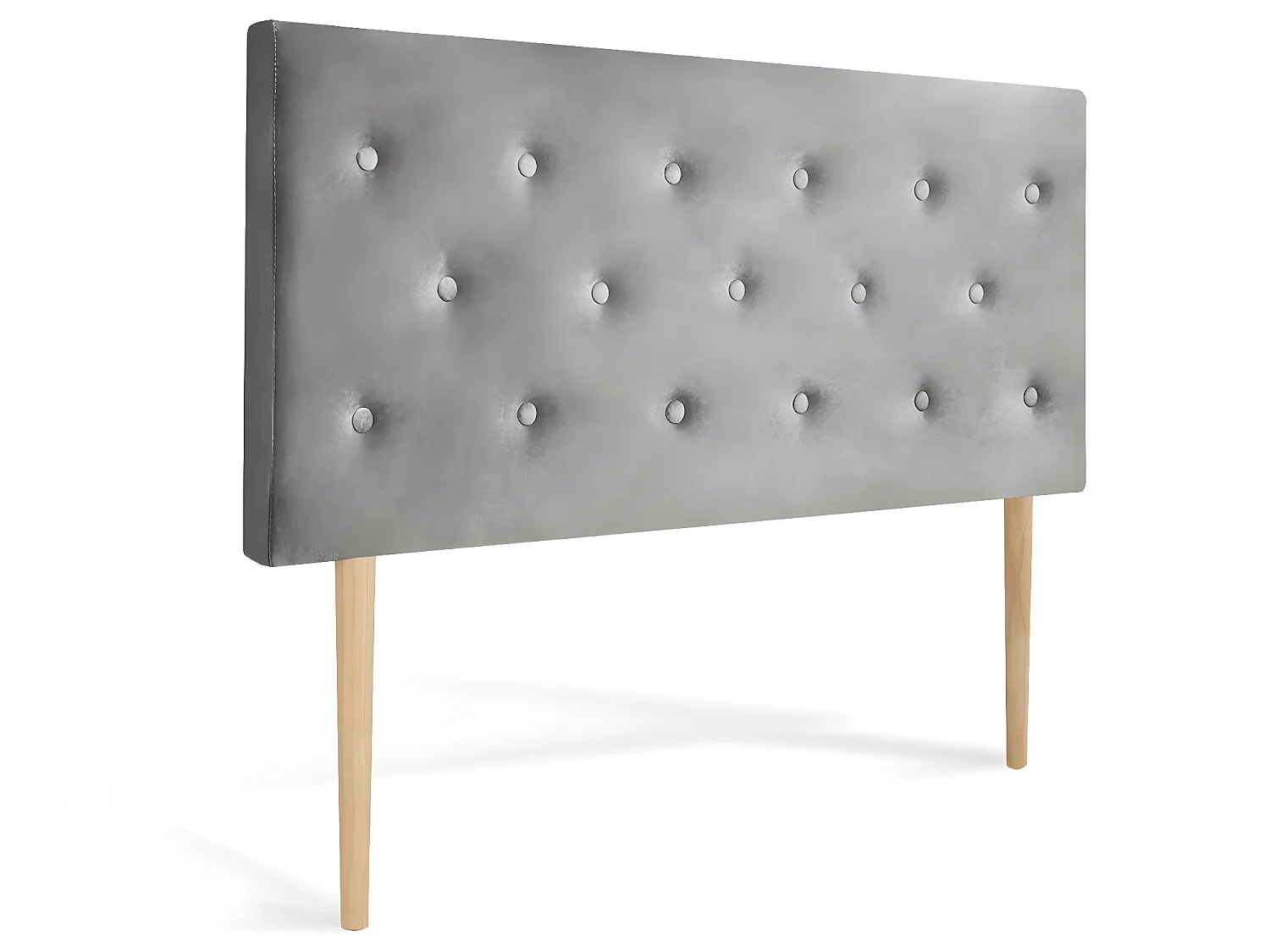 Tête de lit capitonnée Théa 140cm Velours Gris