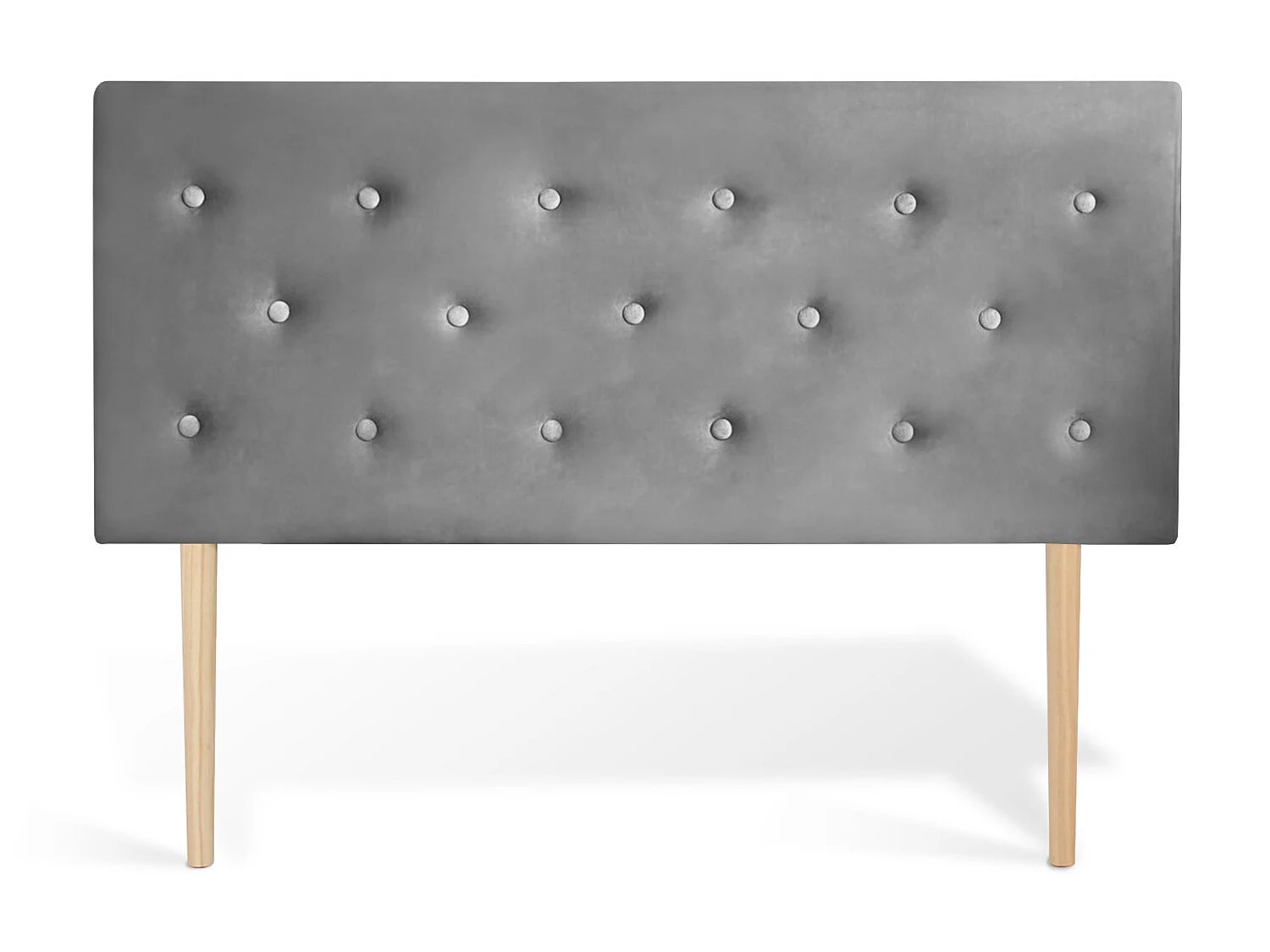 Tête de lit capitonnée Théa 140cm Velours Gris