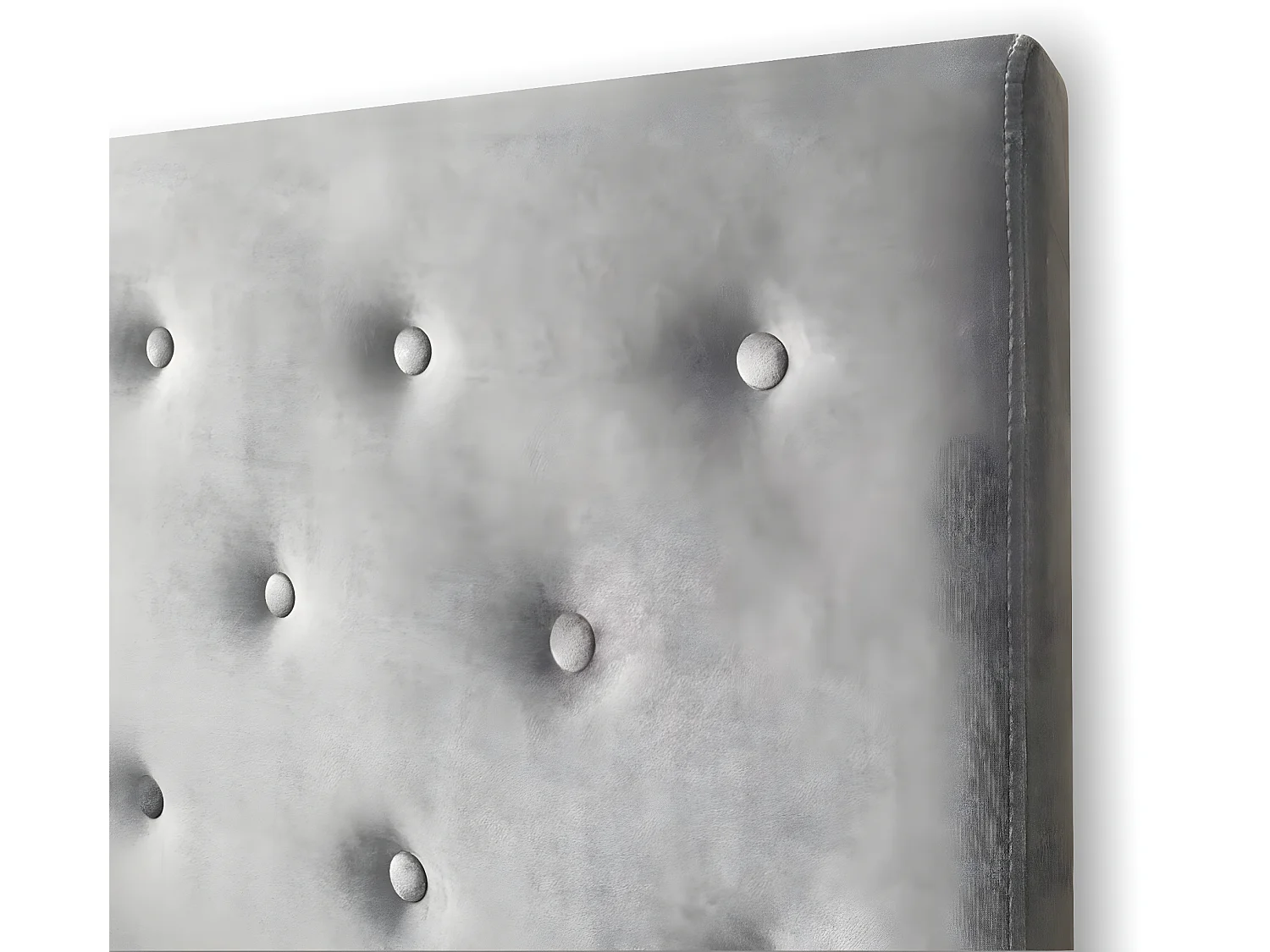 Tête de lit capitonnée Théa 140cm Velours Gris