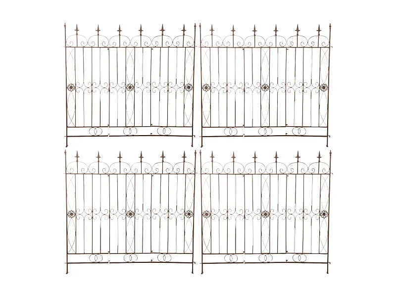Set van 4  Tuinhek - Metaal & antiek licht - antiek bruin - Mangold