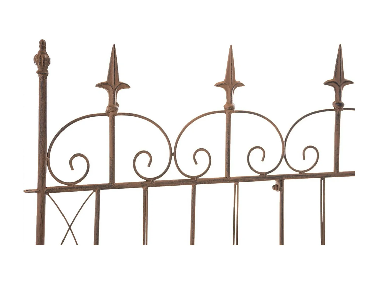 4er Set Gartenzaun - Metall & antik-hell - antik braun - Mangold