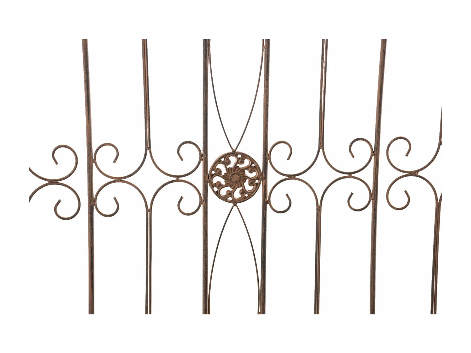 4er Set Gartenzaun - Metall & antik-hell - antik braun - Mangold