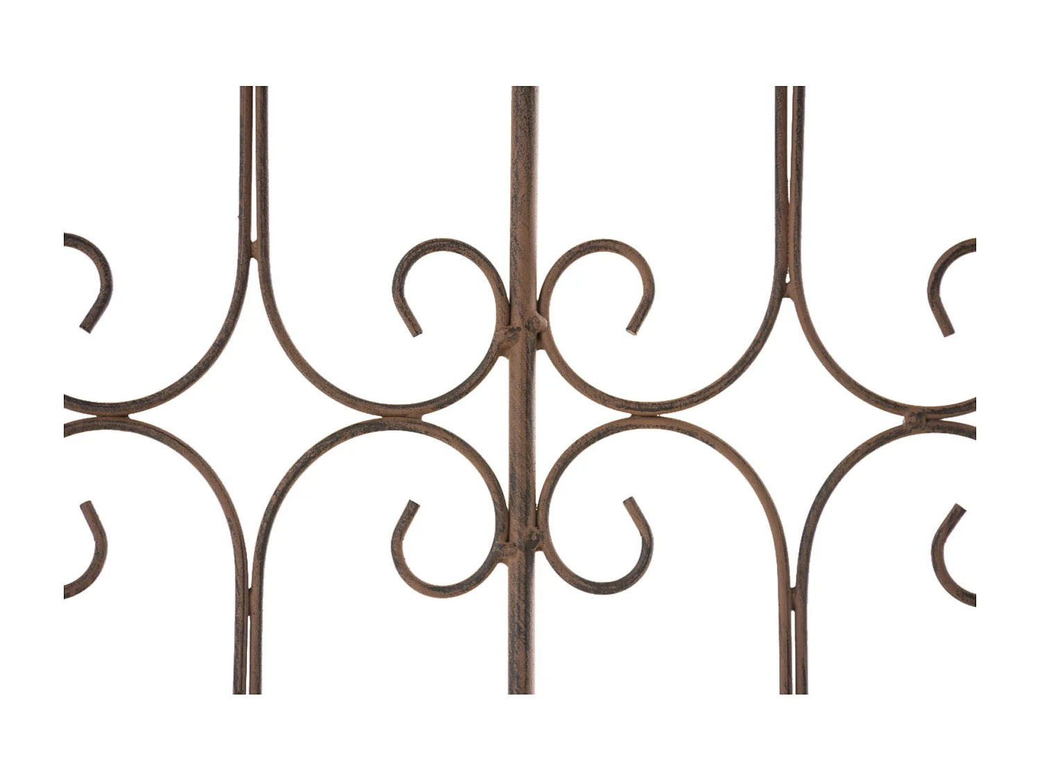 4er Set Gartenzaun - Metall & antik-hell - antik braun - Mangold