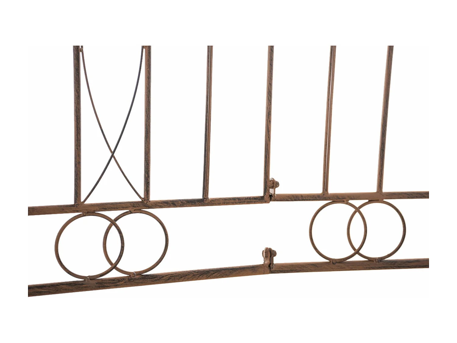 4er Set Gartenzaun - Metall & antik-hell - antik braun - Mangold