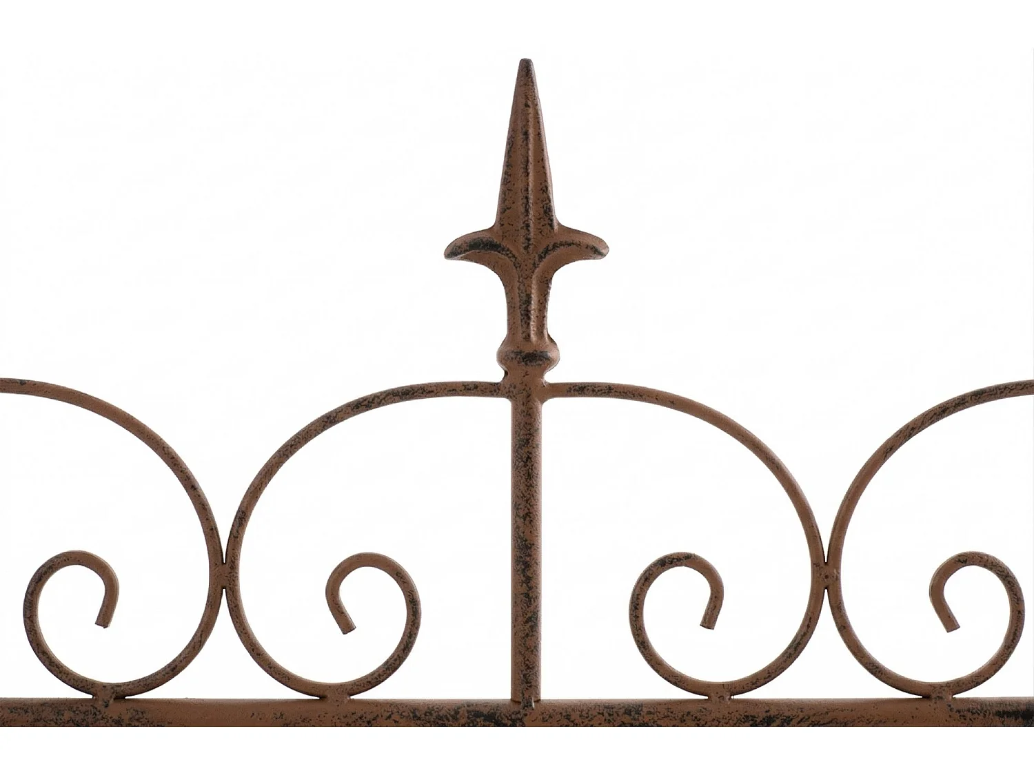 Lot de 4  Clôture de jardin - Métal & Noir - Marron antique - Mangold