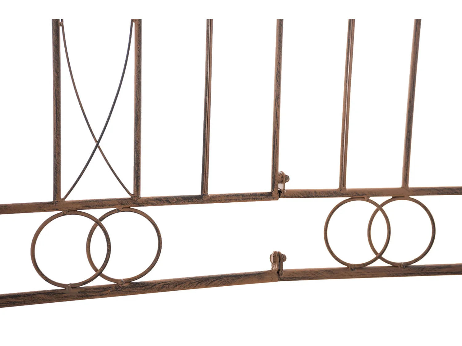 Lot de 4  Clôture de jardin - Métal & Noir - Marron antique - Mangold