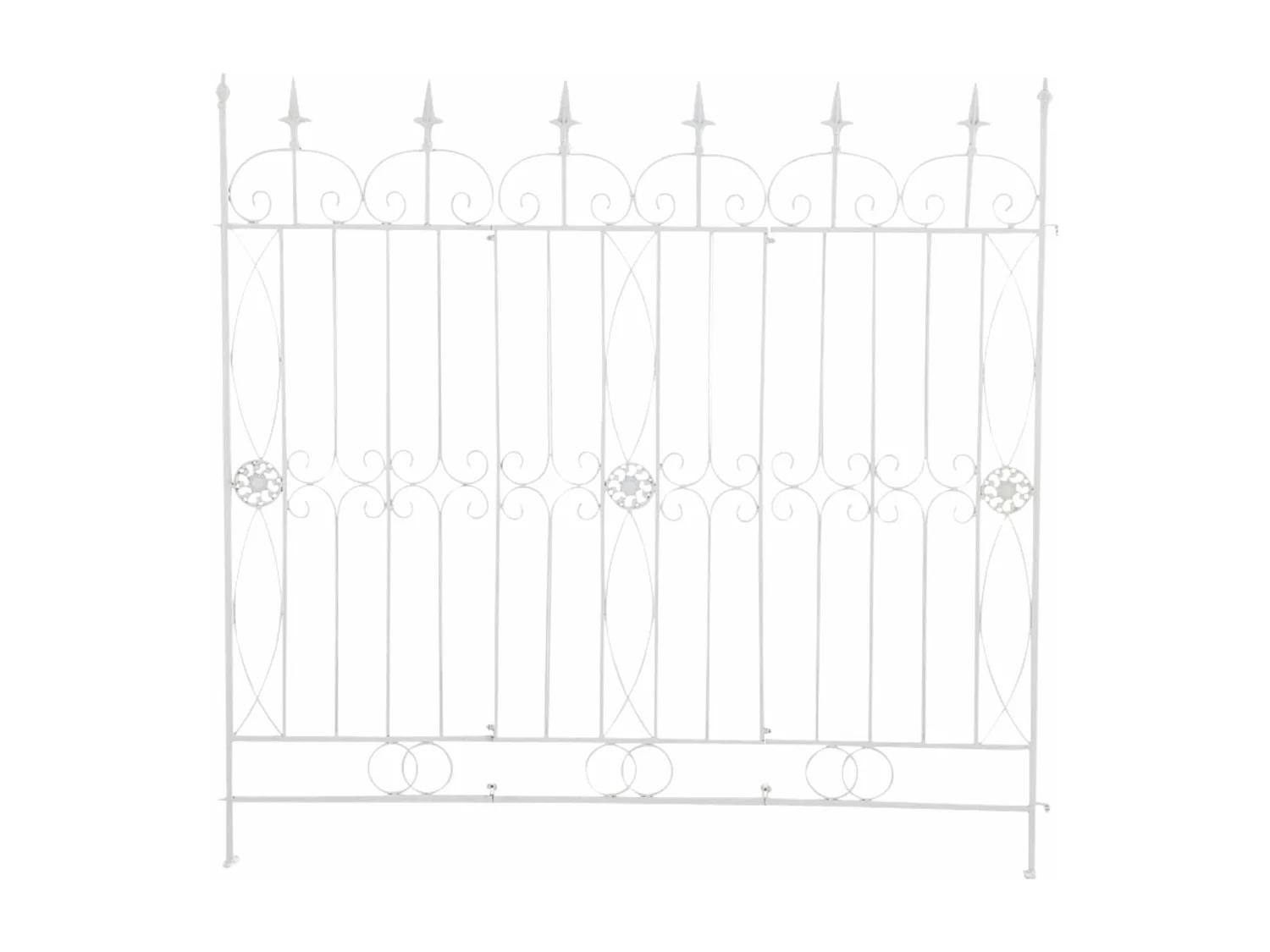 Lot de 4  Clôture de jardin - Métal & Antique clair - Blanc - Mangold