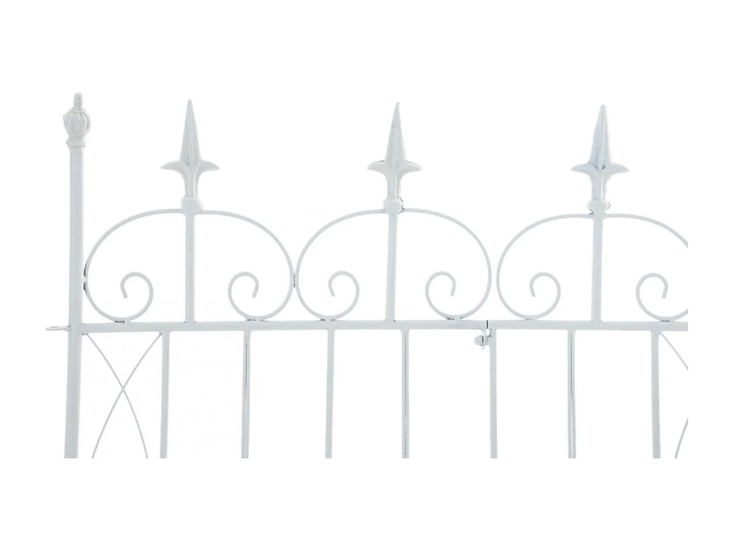 Lot de 4  Clôture de jardin - Métal & Antique clair - Blanc - Mangold