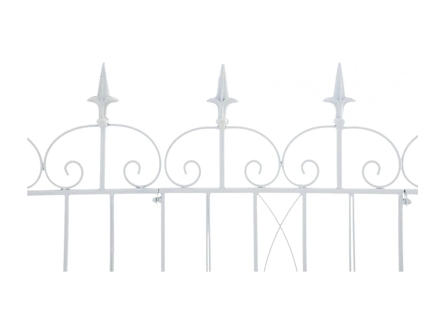 Lot de 4  Clôture de jardin - Métal & Antique clair - Blanc - Mangold