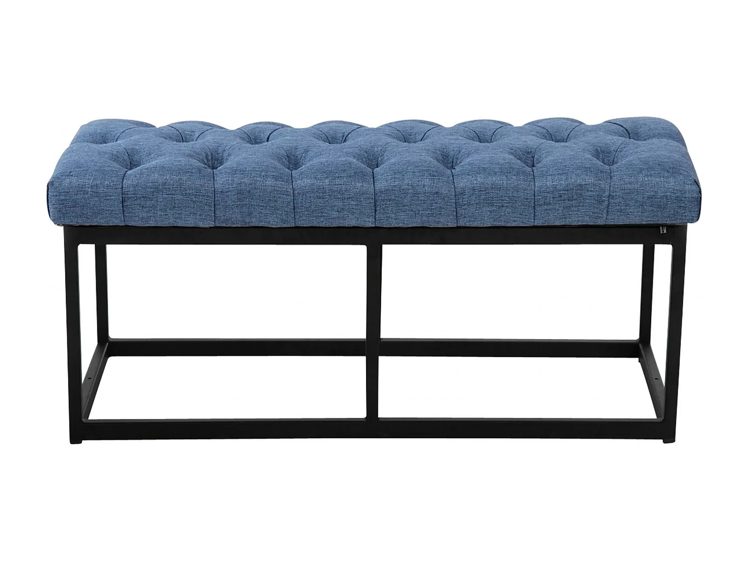 Banquette - Tissu & Métal noir mat - Bleu - Amun