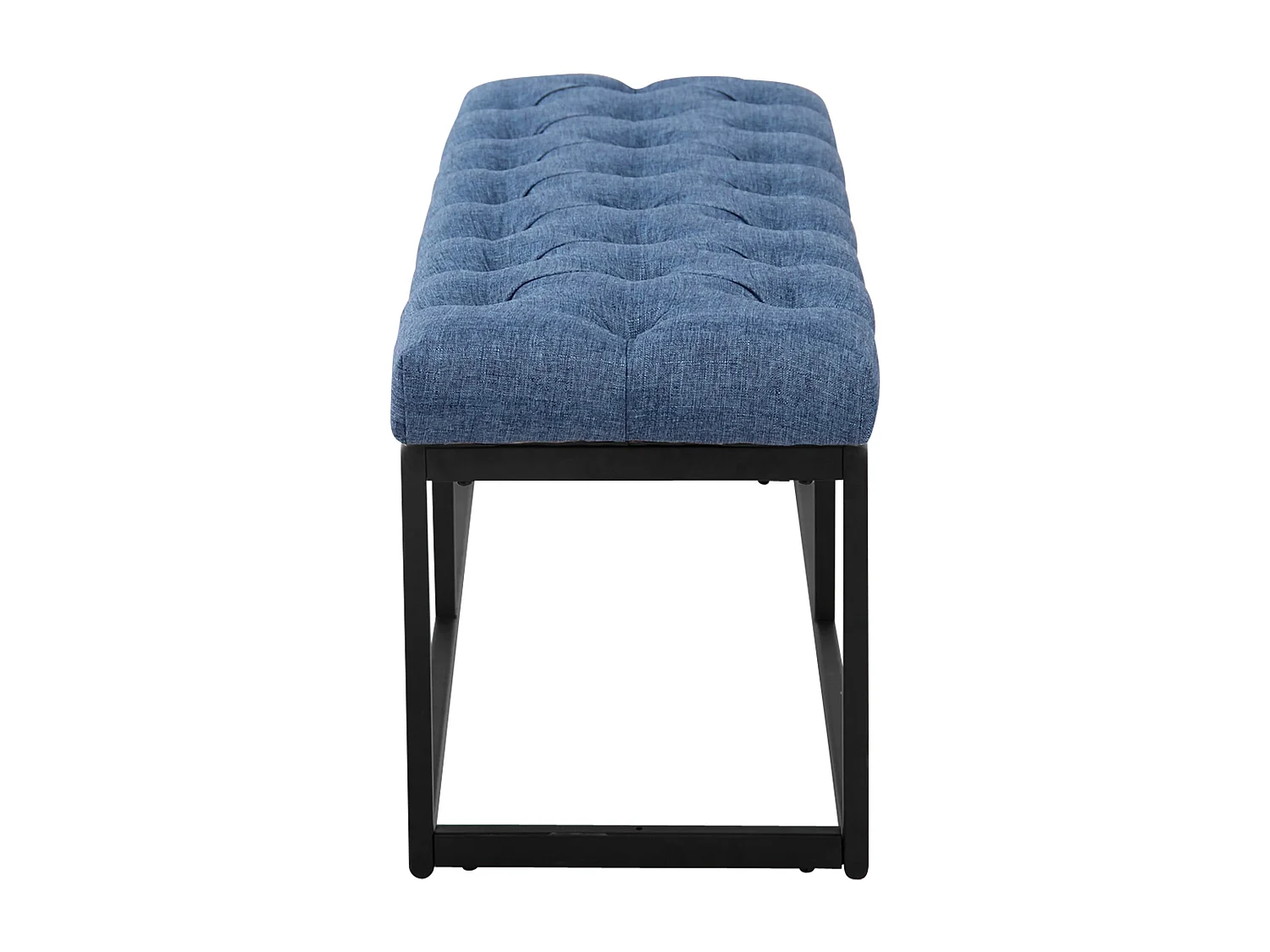 Banquette - Tissu & Métal noir mat - Bleu - Amun