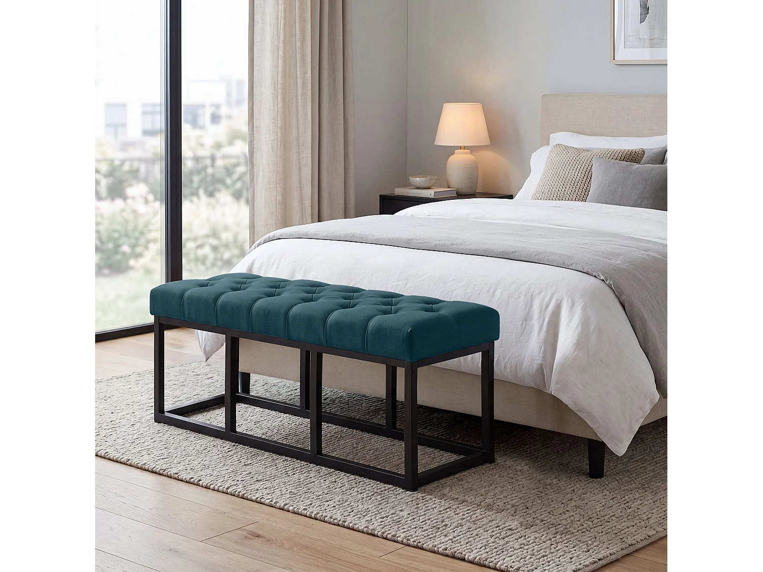 Banquette - Tissu - Bleu - Amun