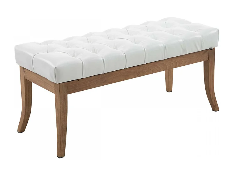 Banquette - Similicuir & Bois - Blanc - Ramses