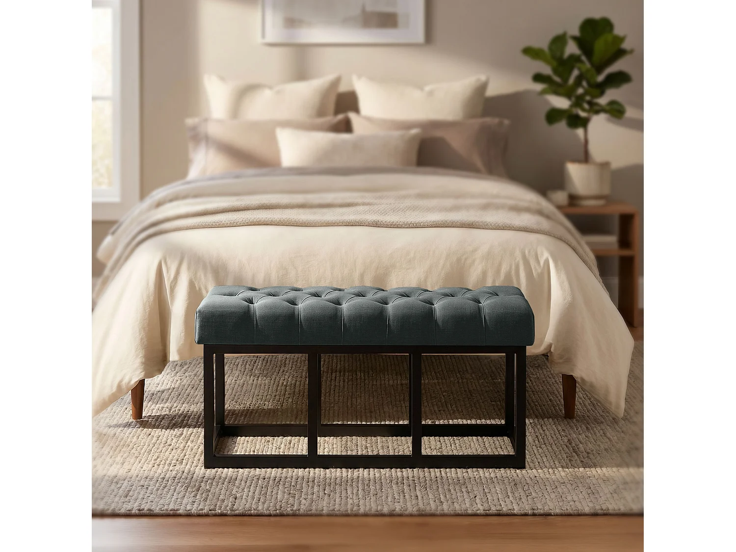 Banquette - Tissu - Gris foncé - Amun