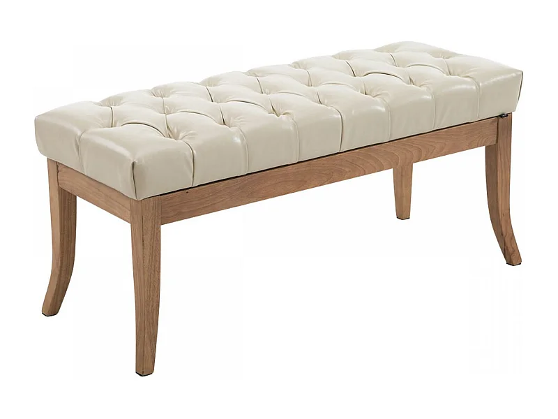 Sitzbank - Kunstleder & Holz - creme - Ramses