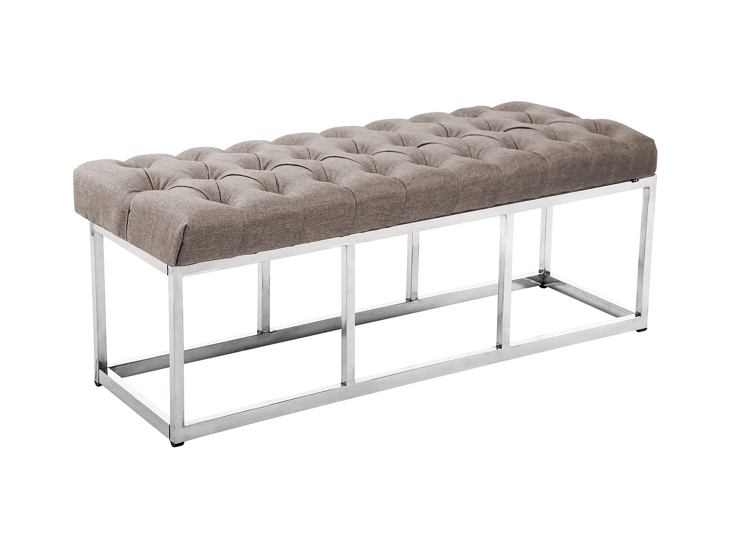 Banquette - Tissu & Acier inoxydable - Taupe - Amun