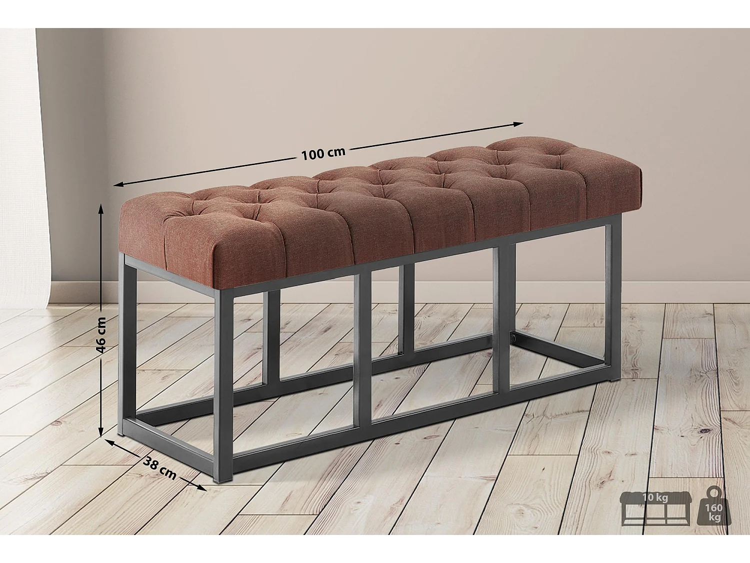 Banquette - Tissu - Marron - Amun