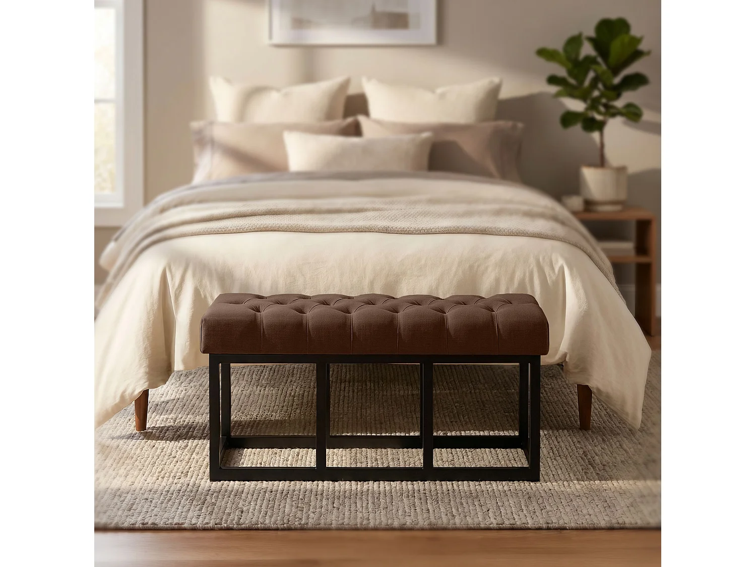 Banquette - Tissu - Marron - Amun