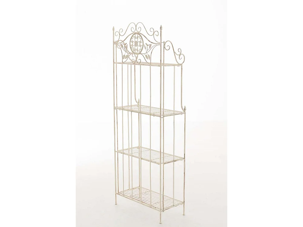 Staande plank - Metalen - 66 x 32 x 175cm - antiek/creme - Flora