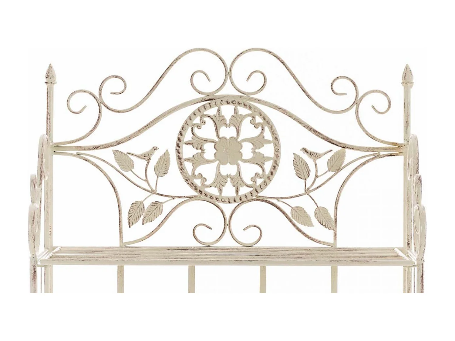 Staande plank - Metalen - 66 x 32 x 175cm - antiek/creme - Flora