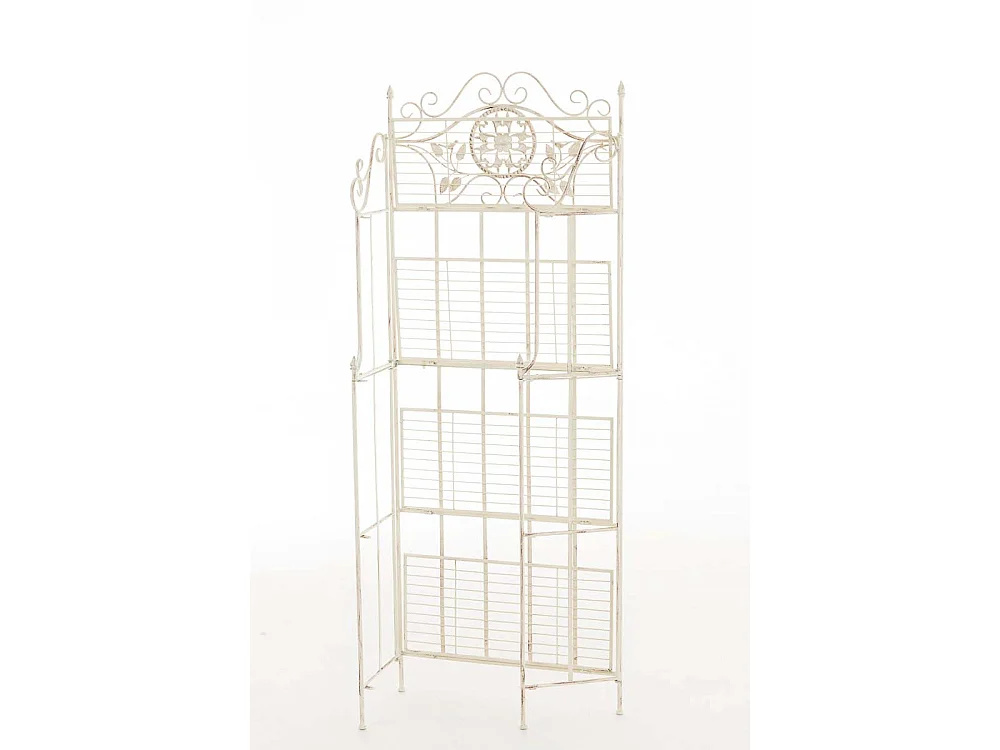 Staande plank - Metalen - 66 x 32 x 175cm - antiek/creme - Flora