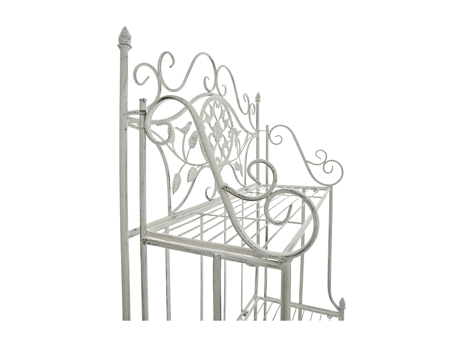 Étagères sur pied - Métal - 66 x 32 x 175cm - Blanc antique - Flora