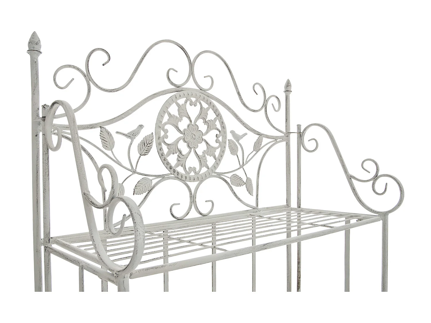 Étagères sur pied - Métal - 66 x 32 x 175cm - Blanc antique - Flora